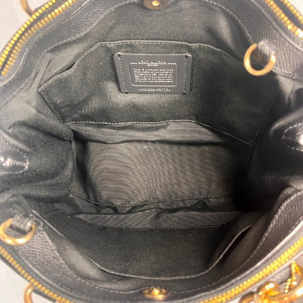 Coach 2018 Mini Brooke Black Leather Crossbody Bag w Floral Rivets F37754 - Picture 10 of 16